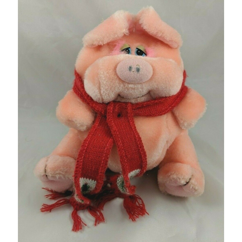Mattel Emotions Pink Pig Plush 7 Inch‎ Christmas Scarf Stuffed Animal toy